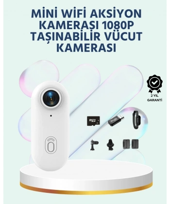 Geniş Açı Lensli WiFi Spor ve Vlog Kamerası
