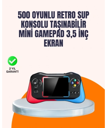 Geniş Ekranlı 500 Oyunlu Taşınabilir El Konsolu – Her Yerde Kesintisiz Oyun Keyfi