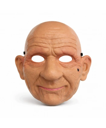 Gerçekçi Yaşlı Adam Maskesi – Lateks Görünümlü Plastik Korku Maskesi