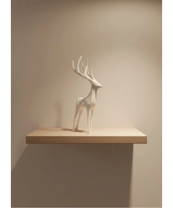Geyik Figürü Beyaz Modern Salon ve Raf Dekoru
