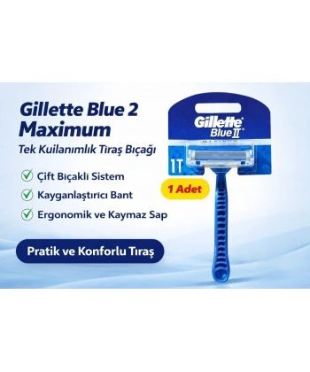 Gillette Blue 2 Maximum Tek Kullanımlık Tıraş Bıçağı 1 Adet