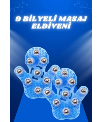 Giyilebiilir Masaj Eldiveni 9 Bilyeli Tüm Vücut Masajına Uygun