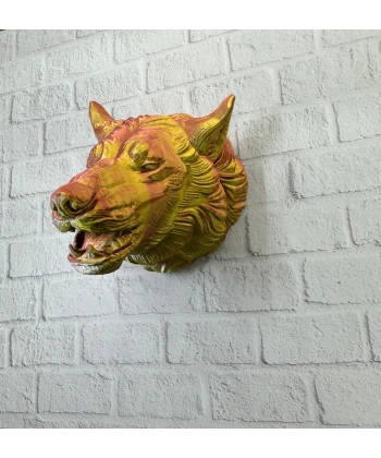 Gold Kurt Duvar Aksesuarı Asılabilir 3D Dekoratif Heykel 25x19 cm