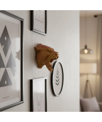 Gold Red Jaguar Başı Duvar Aksesuarı Asılabilir Dekoratif 20x16 cm