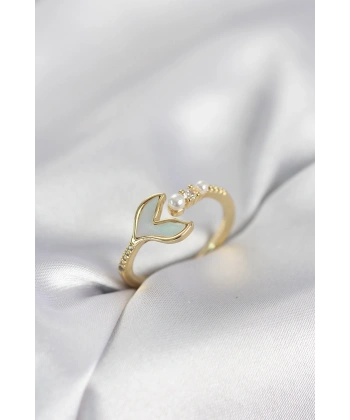 Gold Renk Balık Kuyruğu Model Kadın Yüzük