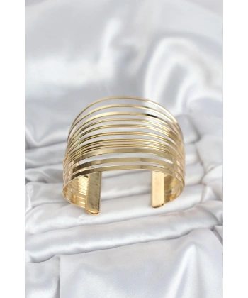 Gold Renk Pirinç Kaburga Model Kadın Bileklik