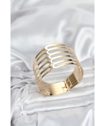 Gold Renk Pirinç Kaburga Model Kadın Bileklik