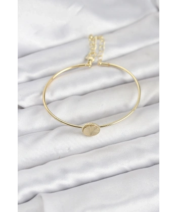 Gold Renk Pirinç Model Kadın Bileklik