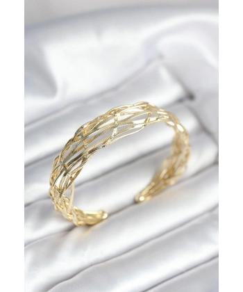 Gold Renk Pirinç Vintage Kadın Bileklik