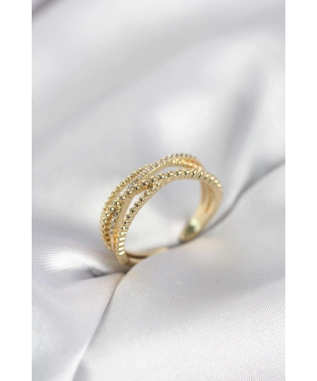 Gold Renk Sarmal Model Kadın Yüzük