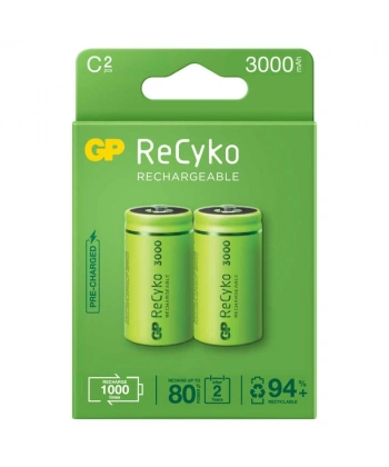 GP Recyko 3000mAh C Orta Boy Şarj Edilebilir Pil 2li Paket