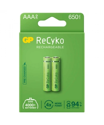 GP ReCyko 650mAh AAA Şarj Edilebilir İnce Kalem Pil 2li Paket