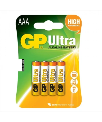 GP  Ultra Alkalin AAA İnce Kalem Pil 4lü
