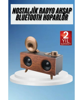 Gramafon Radyo Bluetooth Hoparlör Nostaljik Radyo FM Radyo