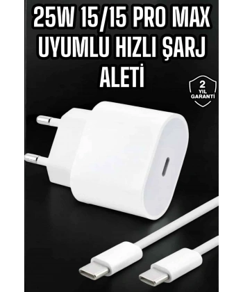 Güç Adaptörü ve Kablosu Şarj Aleti 15/15 Pro Max Uyumlu Hızlı Şarj