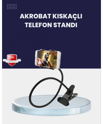 Güçlü Mandallı Akrobat Telefon Tutucu Masa Araç Uyumlu