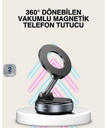 Güçlü Mıknatıslı Vakumlu Araç Telefon Tutucu Alüminyum Gövde