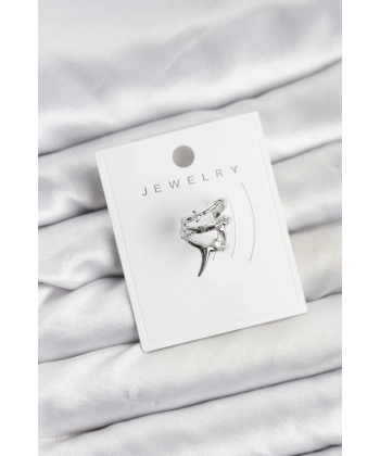 Gümüş Renk Pirinç Diken Model Kıkırdak Earcuff Küpe