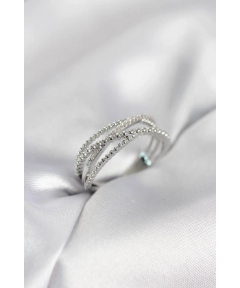 Gümüş Renk Sarmal Model Kadın Yüzük