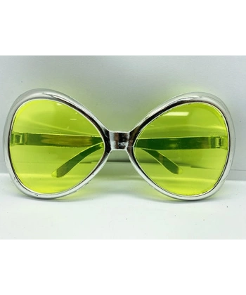 Gümüş Renk Yeşilçam Nostalji 80li Yıllar 90lı Yıllar Parti Gözlüğü  7x16 cm