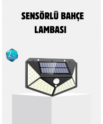 Güneş Enerjili 100 LED Dış Mekan Lamba – Hareket Sensörlü, 2200mAh Bataryalı Solar Aydınlatma