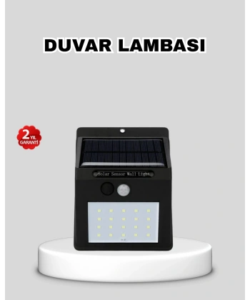 Güneş Enerjili 20 LED Hareket Sensörlü Lamba – IP65 Su Geçirmez Dış Mekan Aydınlatma