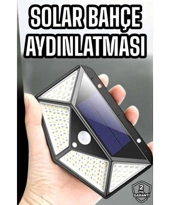 Güneş Enerjili Bahçe Aydınlatma Lambası Solar 100 Led Lamba