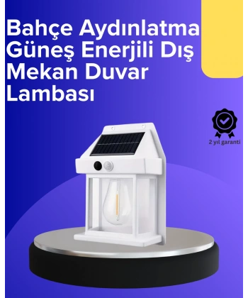 Güneş Enerjili Hareket Sensörlü Duvar Lambası