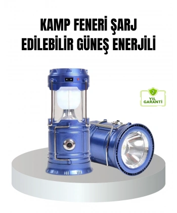 Güneş Enerjili Kamp Lambası Şarjlı Taşınabilir Kompakt Açık Hava Işığı