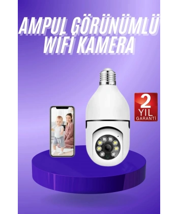 Güvenlik Kamerası Wi-Fi Özellikli 360 Derece Full Hd 1080p Ampül Kamera