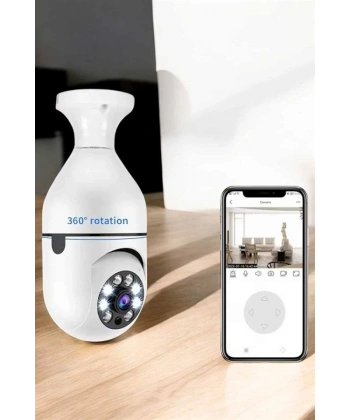 Güvenlik Kamerası Wifi Kamera Duylu Ev Kamerası Wifi Bağlantılı Dönebilen