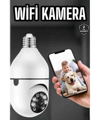 Güvenlik Kamerası Wifi Kamera Duylu Ev Kamerası Wifi Bağlantılı Dönebilen