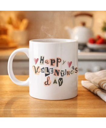 Happy Valentine’s Day Porselen Kupa – Model 1 Sevgililer Günü Hediyesi