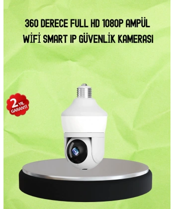 Hareket Algılamalı 360° Wi-Fi Akıllı Ampül Kamera
