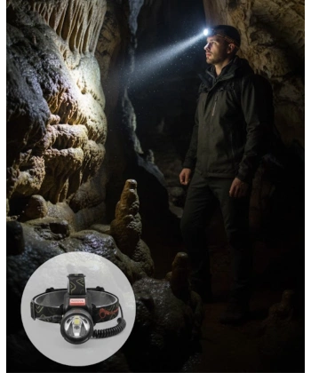 Hareket Sensörlü Şarj Edilebilir Kafa Lambası LCD Göstergeli