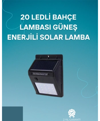 Hareket Sensörlü Solar Lamba | 120° Algılama Açısı, 3-4 Metre Mesafe, Suya Dayanıklı LED