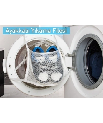 Hassas Çamaşır - Ayakkabı Yıkama Filesi Kapak Bağlamalı 35 x 20 cm