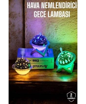 Hava Nemlendirici Masa ve Gece Lambası USB Projeksiyon Aromaterapi