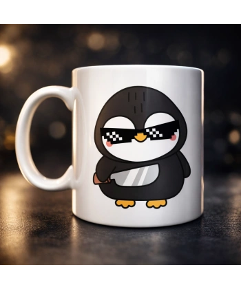 Havalı Penguen Tasarımlı Porselen Kupa MODEL 88 – Eğlenceli, Cool & Enerjik Kahve Kupası