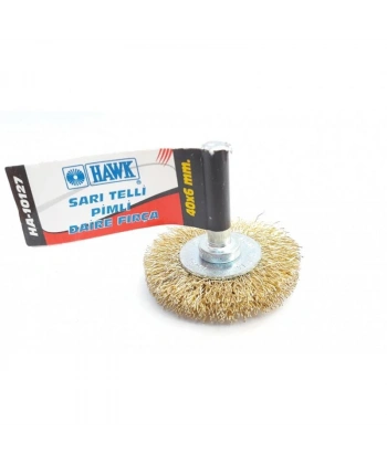 Hawk HA10127 Pimli Sarı Tel Daire Fırça 40x6 mm