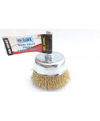 Hawk HA10145 Pimli Sarı Tel Çanak Fırça 50 mm