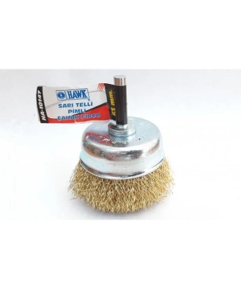 Hawk HA10147 Pimli Sarı Tel Çanak Fırça 65 mm