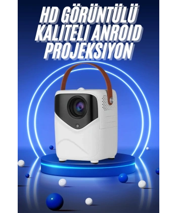HD Ayaklı Portatif Projeksiyon Cihazı Bluetooth Wifi Akıllı Android İşlemcili