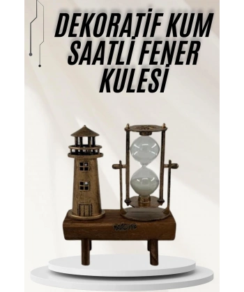Hediyelik Eşya Retro Ahşap Deniz Feneri Kum Saati Biblo
