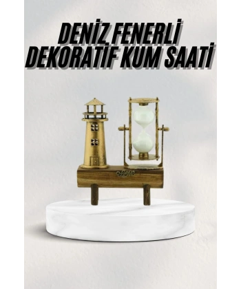 Hediyelik Kum Saati Retro Dekoratif Deniz Feneri Kum Saati
