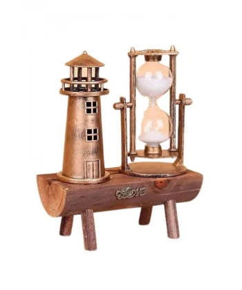 Hediyelik Kum Saati Retro Dekoratif Deniz Feneri Kum Saati
