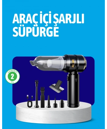 HEPA Filtreli Sessiz Çalışan Kablosuz Şarjlı Mini Süpürge