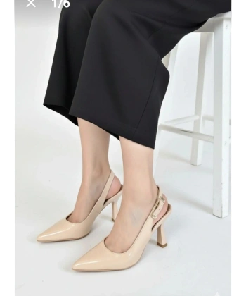 Hies Bej Rugan Topuklu Ayakkabı