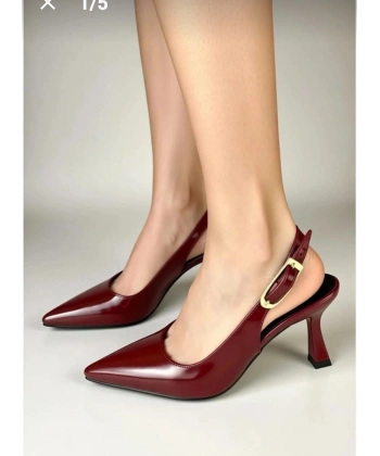 Hies Bordo Rugan Topuklu Ayakkabı