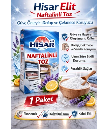 Hisar Elit Naftalinli Toz Güve Önleyici Dolap ve Çekmece Koruyucu 1 Adet